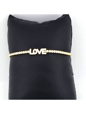 Brand New Sterling Silver 925 adjustable LOVE Bracelet Gold Tone 925 Stamped